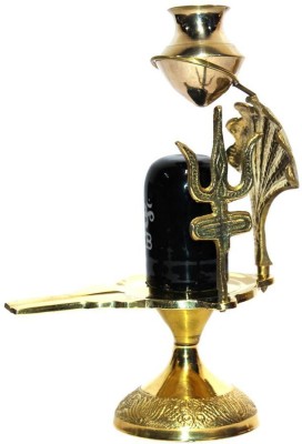 PAYSTORE Gold Plated Brass Shivling Decorative Showpiece  -  10 cm(Brass, Gold)