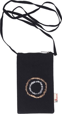 Aakrutii Black Sling Bag Women cross body Cotton Canvas Mobile Phone Holder Sling Bag