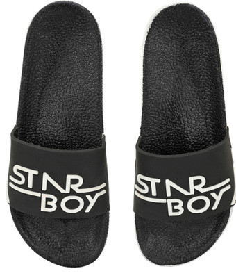 Mochites Men Slides(Black, White , 7)