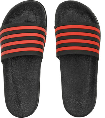 Mochites Men Slides(Black, Red , 7)