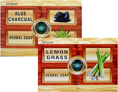 SaQuest Aloe vera charcoal and lemon grass(2 x 50 g)