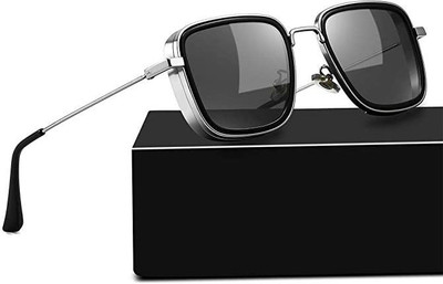 us desire Retro Square Sunglasses(For Men & Women, Black)