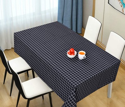 CRAZYWEAVES Checkered 4 Seater Table Cover(Black, Cotton)