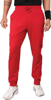 INFINIA Solid Men Red Track Pants