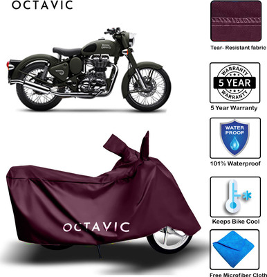 AUTOCAD Waterproof Two Wheeler Cover for Royal Enfield(Battle, Maroon)