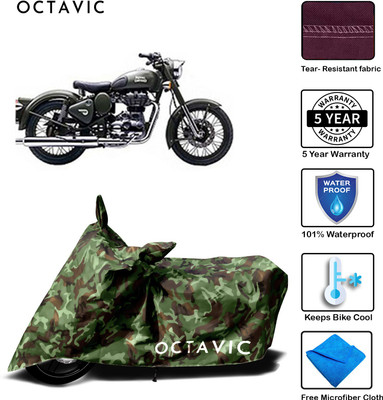Mdstar Waterproof Two Wheeler Cover for Royal Enfield(Bullet 350, Green)