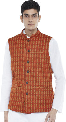 Indus Route by Pantaloons Floral Print Men Waistcoat