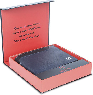 Raymond Men Blue Genuine Leather Wallet(4 Card Slots)