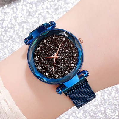 STYLEDOSE 21 Century Laxurius Looking 2021 Starry Sky Magnetic Watch Wrist Style Fancy Bracelet Women Watches Ladies Wristwatch for Girls Analog Fashion Female Clock Gift with Magnet Mash Strap Bizarre Blue Luxury Mesh Buckle sky Quartz girls Mysterious Lady New Chain Belt Galaxy Dial Classy Designe