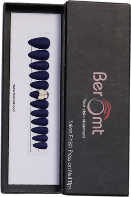 BEROMT BUTTERFLY CHARM FALSE NAILS - 31 BLUE(Pack of 12)