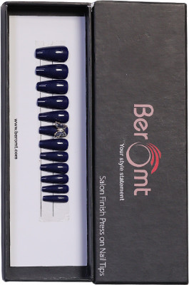 BEROMT BUTTERFLY CHARM FALSE NAILS - 19 BLUE(Pack of 12)