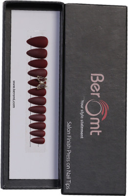 BEROMT BUTTERFLY CHARM FALSE NAILS - 15 BROWN(Pack of 12)