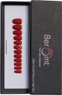 BEROMT UNIQUE CHARM FALSE NAILS - 02 RED(Pack of 12)