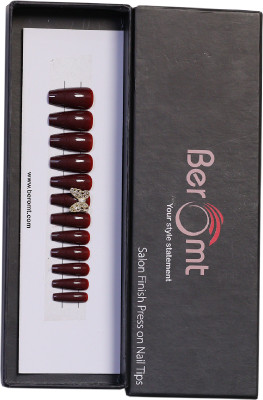 BEROMT BUTTERFLY CHARM FALSE NAILS - 20 RED(Pack of 12)