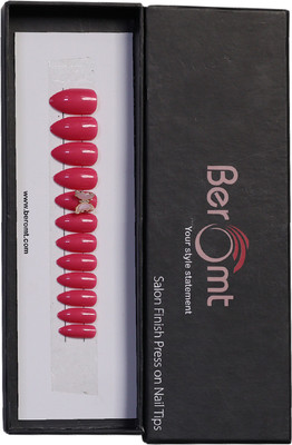 BEROMT BUTTERFLY CHARM FALSE NAILS - 01 PINK(Pack of 12)