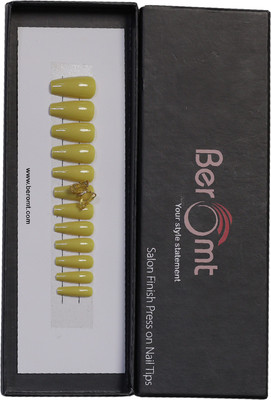 BEROMT BUTTERFLY CHARM FALSE NAILS - 11 YELLOW(Pack of 12)