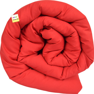 Kwitchy Solid Single Comforter for  AC Room(Microfiber, Red)