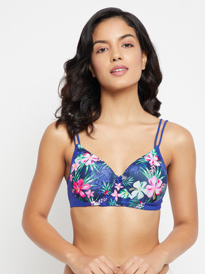 Clovia Women T-Shirt Lightly Padded Bra(Blue)