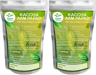 Chefast Kaccha Aam Papad pack of 2 Mango Candy Bite Sized Tofee(400 gm each) Mango Candy(2 x 400 g)