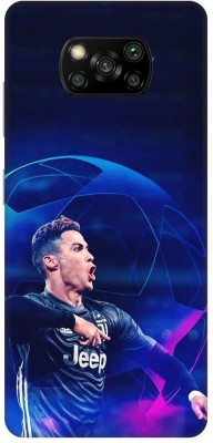 3D U PRINT Back Cover for POCO X3 Pro ,MZB08T6IN, MZB08IFIN , Ronaldo, Cristiano, Football(Blue, Waterproof, Pack of: 1)