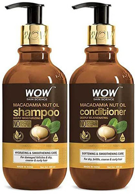 WOW SKIN SCIENCE Macadamia Hair Care kit – Consist of Shampoo & Conditioner – Net Vol 600mL (2 Items in the set)