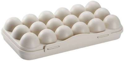 HENIJ Plastic Egg Container  - 1.5 dozen(Beige)
