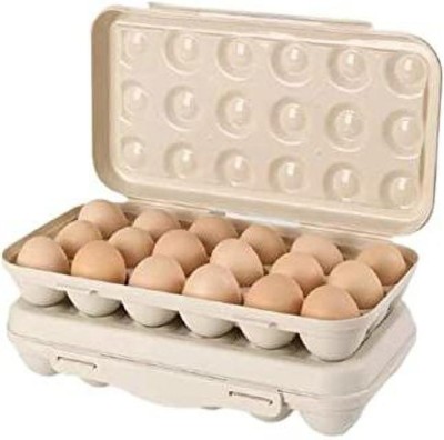 Amulakh Plastic Egg Container  - 1.6 dozen(Beige)