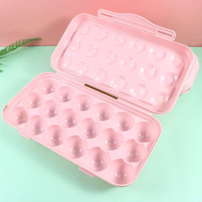 HENIJ Plastic Egg Container  - 1.5 dozen(Pink)