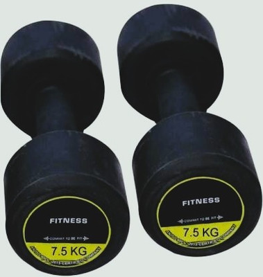 LCARNO 7.5x2 Rubber Dumbbell, Pair of 7.5kG Fixed Weight Dumbbell(15 kg)