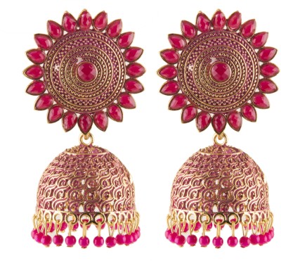 Khushi's Khushi's Partywear Traditional Gold Plated Jumka for Women and Girls Alloy Jhumki Earring