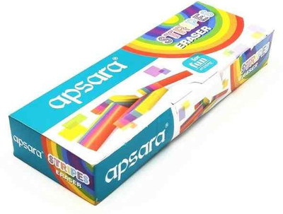 APSARA Stripes Erasers Pack Of 20 Non-Toxic Eraser(Set of 1, Multicolor)
