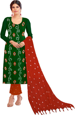 PRANJAL ART Georgette Checkered, Embellished, Printed, Geometric Print Kurta & Churidar Material