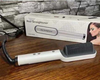 MATERAI Straightening & Iron 5 Temp for Comb Straightener with 5 Temperature Control Hair Straightener Brush(Whight)
