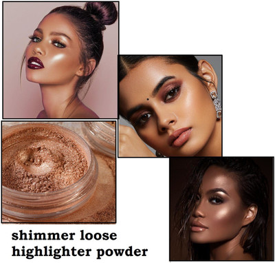 KAIASHA Loose Shimmer Highlighter Shimmery Shiny Face Makeup Pigment Powder Highlighter(BRONZER)