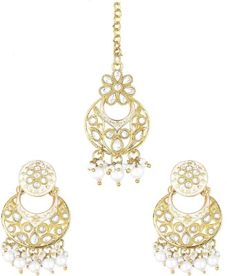 I Jewels Alloy Gold-plated White Jewellery Set(Pack of 1)