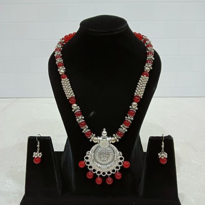 vedanshiv Alloy Red, Silver Jewellery Set(Pack of 1)