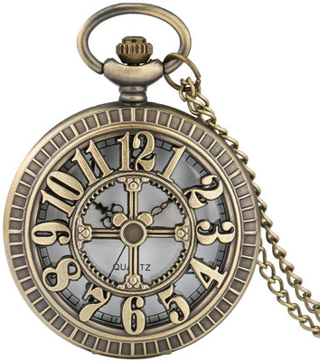 prishio Antique Steampunk Vintage Pocket Watch Metal Keychain for Gifting Arabic Numeric Key Chain