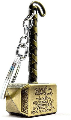 prishio Premium and High Quality Keychains for Kids/Travel Thor Spin Hammer Gold Key Chain