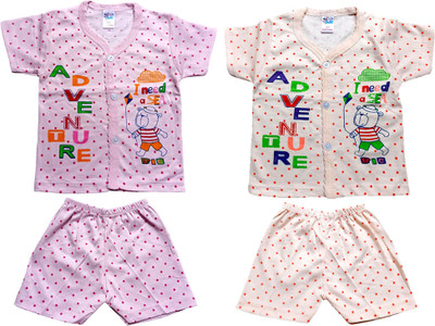 TohuBohu Baby Boys & Baby Girls Party(Festive) T-shirt Shorts(Multicolor_1)