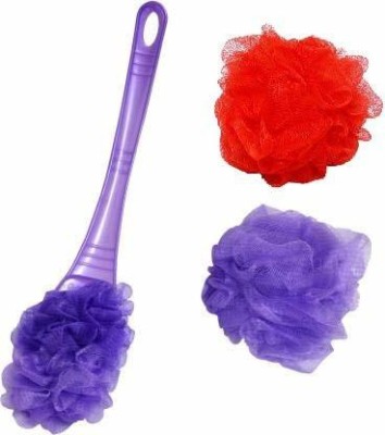 PINKCART Loofah(Pack of 3, Purple, Red)