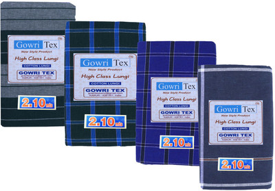 GOWRI TEX Checkered Multicolor Lungi