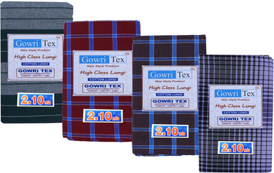 GOWRI TEX Checkered Multicolor Lungi