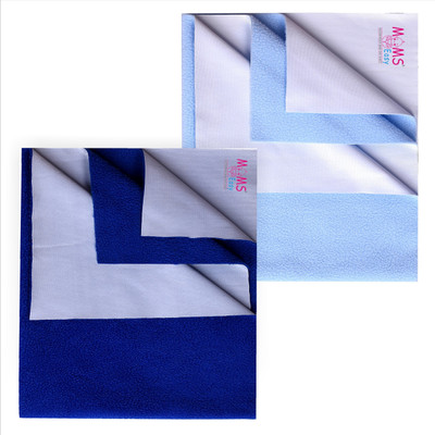Moms Easy Cotton Baby Bed Protecting Mat(Royal Blue,Sky Blue, Pack of 2, Small)