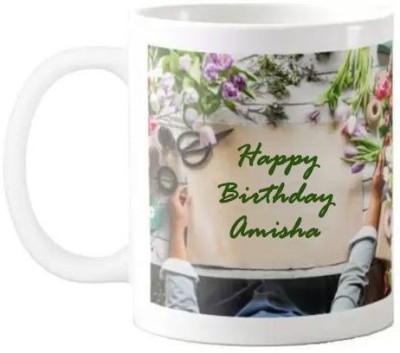 GNS Happy Birthday Amisha Quotes 065 Ceramic Coffee Mug(325 ml)