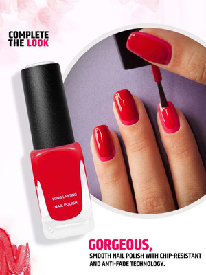 THTC Smooth & Perfect Finish Quick-dry Formulated Gel Matte Red nail Polish RED