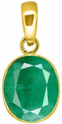 S KUMAR GEMS & JEWELS Certified Natural 5.25 Ratti Emerald Stone (Panna) Panchdhatu Gold-plated Emerald Alloy Pendant