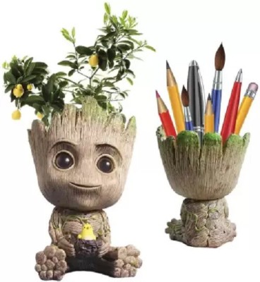 perrin delux marvel handicraft Groot Avengers pot/pen planter (no plant) showpeice Plant Container Set(Ceramic)