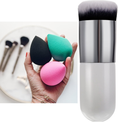 lakyou Glow Professional Foundation Brush With 3 Sponge