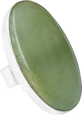 Shubhanjali Green Aventurine Natural Oval Shape Stone Crystal Adjustable Stone Finger Ring Stone Crystal Ring