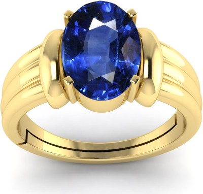 TODANI JEMS 5.25 Ratti 4.72 Carat Neelam Ring Blue Sapphire Adjustable Ring for Men & Women Brass Sapphire Ring